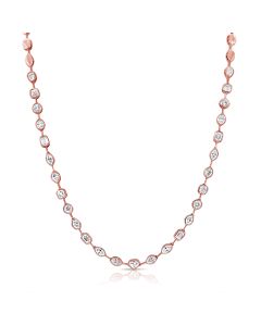 4.31CT MULTI SHAPE DIAMOND BEZEL TENNIS NECKLACE