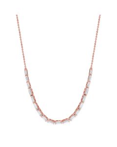 1.44CT BAGUETTES DIAMOND BEZEL SET NECKLACE