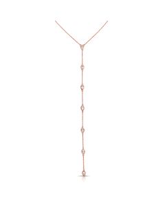 1.11CT PEAR SHAPE DIAMOND BEZEL SET LARIAT NECKLACE