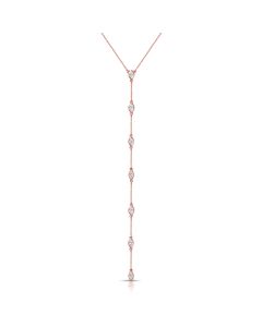 1.09CT MARQUISE SHAPE DIAMOND BEZEL SET LARIAT NECKLACE