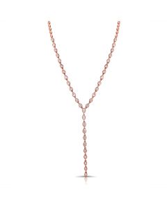 3.55CT PEAR SHAPE DIAMOND BEZEL SET LARIAT NECKLACE
