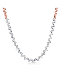 3.50CT EMERALD SHAPE, OVAL SHAPE AND PEAR SHAPE DIAMOND BEZEL SET TENNIS NECKLACE