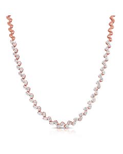 5.39CT EMERALD SHAPE DIAMOND BEZEL SET TENNIS NECKLACE