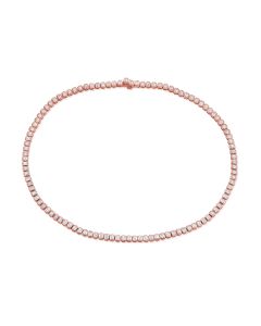 12.24CT EMERALD SHAPE DIAMOND BEZEL SET TENNIS NECKLACE