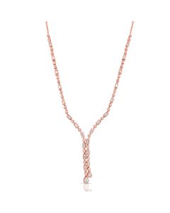 1.80CT PEAR SHAPE , BAGUETTES AND ROUND DIAMOND BEZEL SET LARIAT NECKLACE