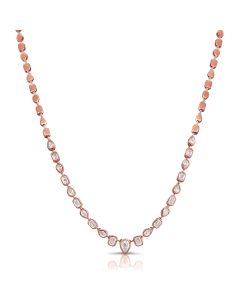2.30CT EMERALD AND PEAR SHAPE DIAMOND NECKLACE
