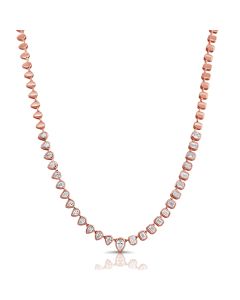 2.66CT EMERALD AND PEAR SHAPE DIAMOND BEZEL SET NECKLACE