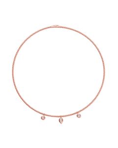 0.43CT PEAR SHAPE AND ROUND DIAMOND BEZEL NECKLACE