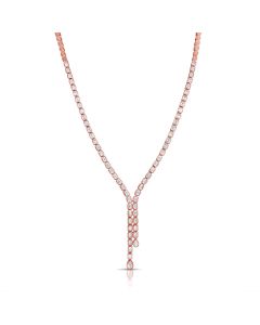 5.33CT EMERALD SHAPE AND PEAR SHAPE DIAMOND BEZEL NECKLACE