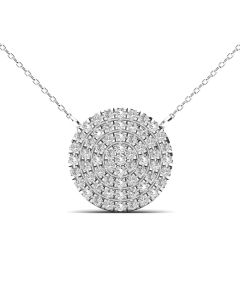 .18CT DIAMOND PAVE DISC PENDANT NECKLACE