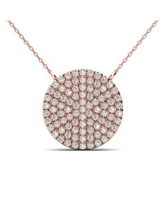 .27CT DIAMOND PAVE DISC PENDANT NECKLACE