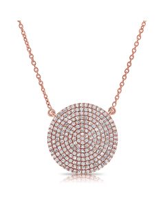 .65CT DIAMOND PAVE DISC PENDANT NECKLACE