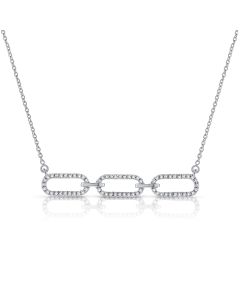 .24CT DIAMOND LINK PENDANT NECKLACE