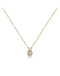 .09CT DIAMOND PEAR PENDANT NECKLACE