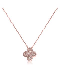 .28CT DIAMOND CLOVER PENDANT NECKLACE