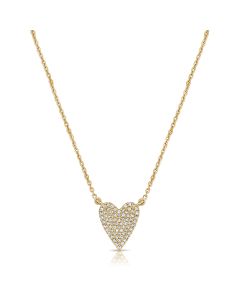 0.14CT DIAMOND PAVE HEART PENDANT NECKLACE