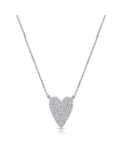 0.28CT DIAMOND PAVE HEART PENDANT NECKLACE