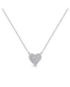 .15CT DIAMOND PAVE HEART PENDANT NECKLACE