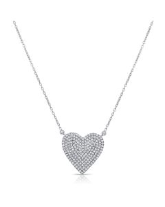 .33CT DIAMOND PAVE HEART PENDANT NECKLACE
