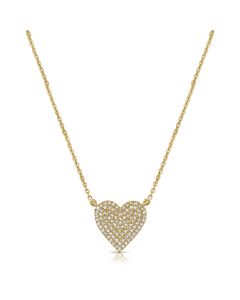 .22CT DIAMOND PAVE HEART PENDANT NECKLACE