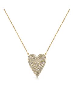.51CT DIAMOND HEART PAVE PENDANT NECKLACE