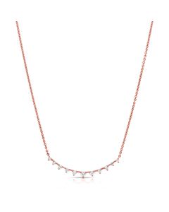.37CT DIAMOND BAR THREE PRONG PENDANT NECKLACE