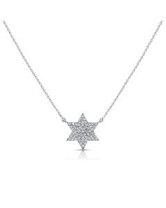 .19CT DIAMOND STAR OF DAVID PENDANT NECKLACE