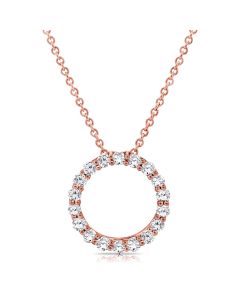 .45CT DIAMOND OPEN CIRCLE PENDANT NECKLACE