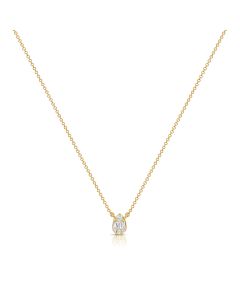 .17CT BAGUETTES AND ROUND DIAMOND PEAR PENDANT NECKLACE