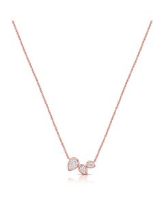 0.42CT PEAR SHAPE DIAMOND BEZEL SET PENDANT NECKLACE