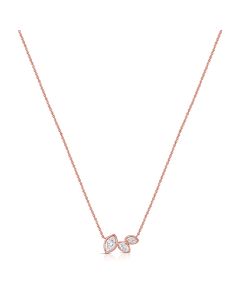0.42CT MARQUISE SHAPE DIAMOND BEZEL SET PENDANT NECKLACE