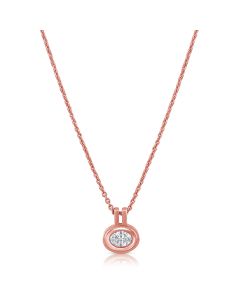 0.50CT OVAL SHAPE DIAMOND BEZEL SET SOLITAIRE PENDANT NECKLACE