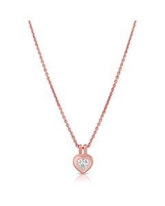 0.50CT HEART SHAPE DIAMOND BEZEL SET SOLITAIRE PENDANT NECKLACE