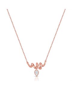 0.30CT PEAR SHAPE DIAMOND SOLITAIRE BEZEL SET PENDANT NECKLACE