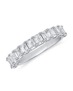 1.93CT EMERALD SHAPE DIAMOND HALFWAY RING