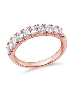 1.28CT EMERALD SHAPE DIAMOND HALFWAY RING