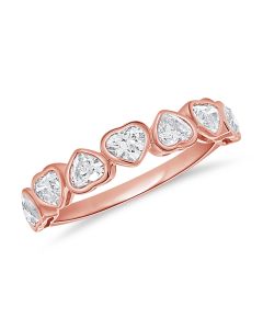 1.03CT HEART SHAPE DIAMOND BEZEL HALFWAY RING