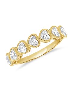 1.03CT HEART SHAPE DIAMOND BEZEL HALFWAY RING