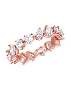 1.74CT EMERALD SHAPE, HEART SHAPE, PEAR SHAPE AND ROUND DIAMOND ETERNITY RING
