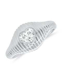 0.40CT HEART SHAPE DIAMOND SOLITAIRE FLUTED RING