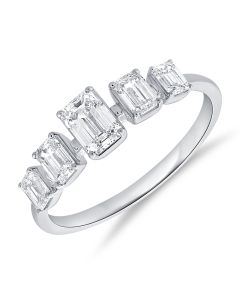 1.03CT EMERALD SHAPE DIAMOND FIVE STONE RING