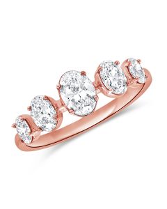 1.00CT OVAL SHAPE DIAMOND 5 STONE RING