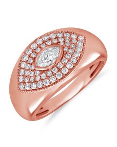 0.61CT DIAMOND MARQUISE DIAMOND EVIL EYE RING