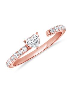 0.49CT HEART SHAPE AND ROUND DIAMOND WRAP RING