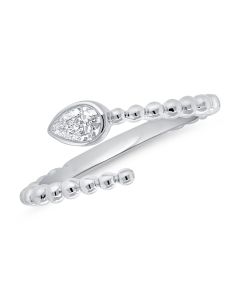 0.19CT PEAR SHAPE DIAMOND BALL WRAP RING
