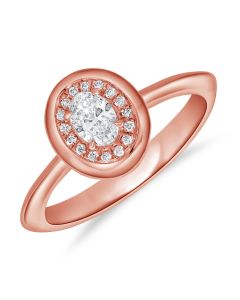 0.36CT OVAL SHAPE AND ROUND DIAMOND ILLUSION RING