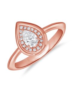 0.42CT PEAR SHAPE AND ROUND DIAMOND ILLUSION RING
