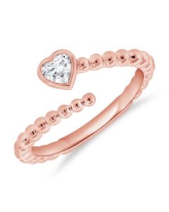 .21CT HEART SHAPE DIAMOND BEZEL BALL RING