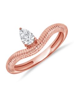 .26CT PEAR SHAPE DIAMOND SOLITAIRE FLUTED RING