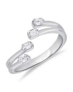 0.40CT EMERALD SHAPE DIAMOND WRAP RING